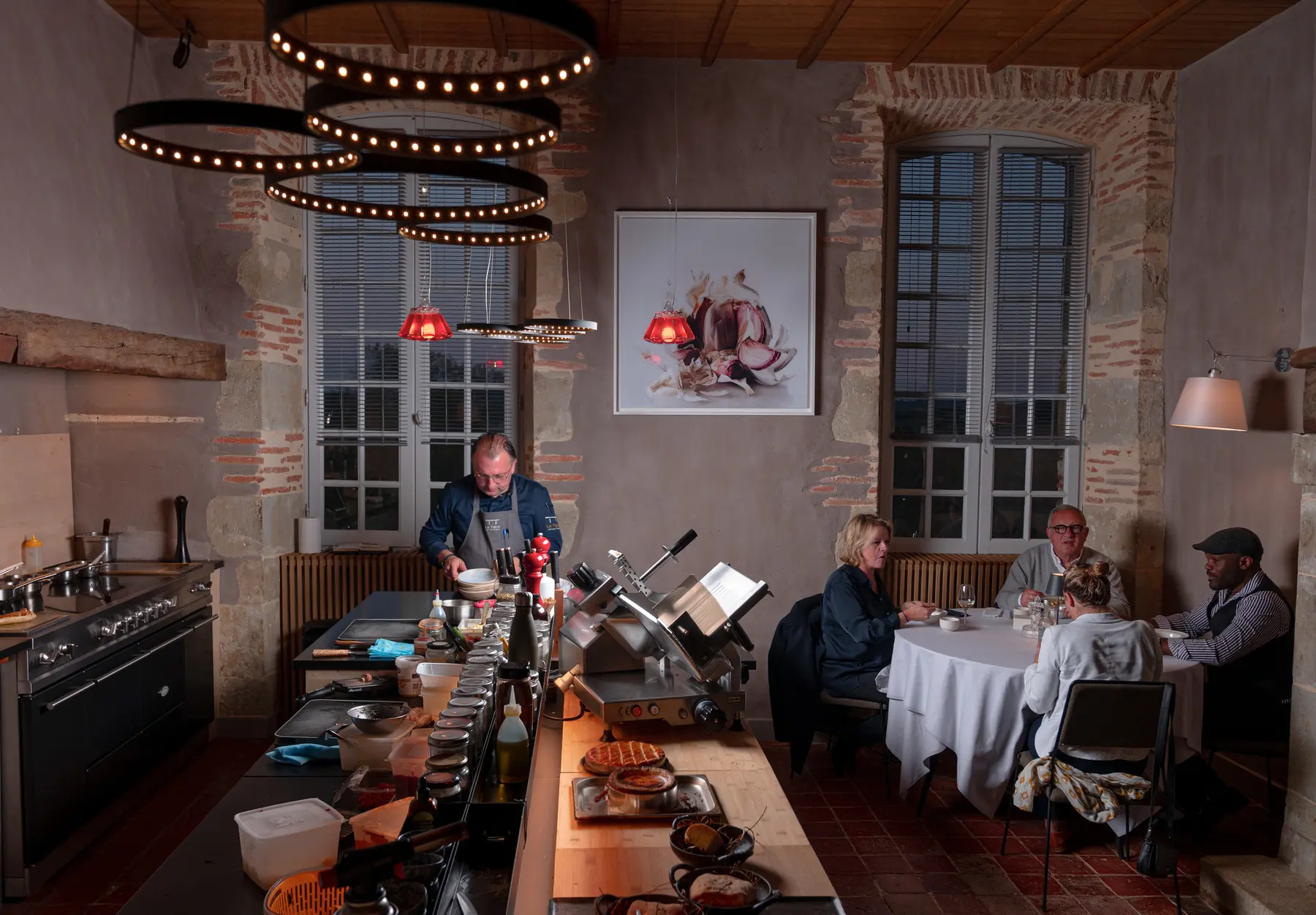 Table d'hôtes en cuisine